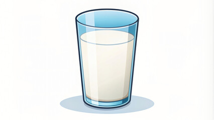 A glass filled with fresh, white milk, a healthy dairy beverage rich in calcium