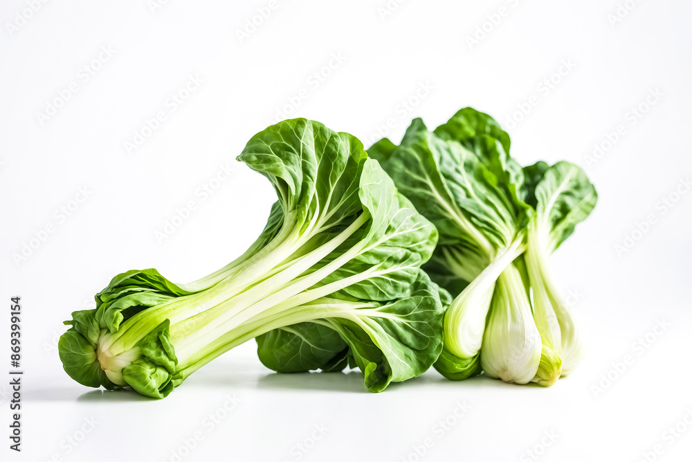 Canvas Prints Fresh Green Swiss Chard on White Background