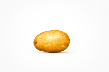 Fototapeta premium Single Potato on White Background