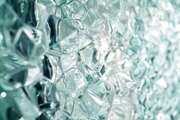 A background texture of shattered, crystal-clear glass.