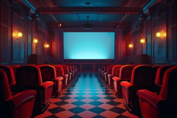 Naklejka premium Interior of a classic indoor cinema