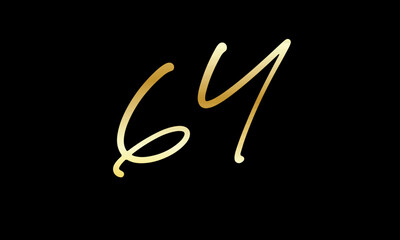  Number Gold Casual Modern Logo