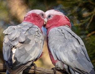A pink and grey galah pair (eolophus roseicapilla).