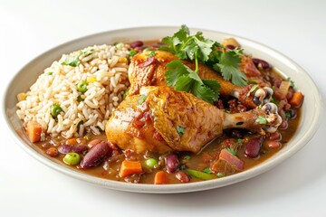 Fototapeta premium Dee Dee's Home Run Chicken - Pollo Guisado with Red Beans
