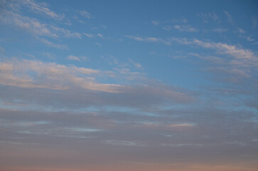 Blue sky after rain,. Beautiful Cumulus clouds flying across the sky,