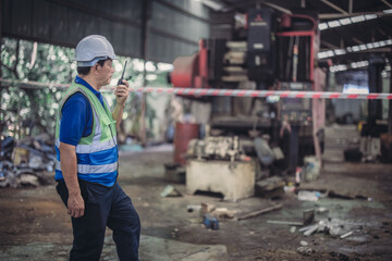 Industrial Inspector Reporting Oil Leak