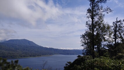 Bali Island : lake Buyan with mountain view
