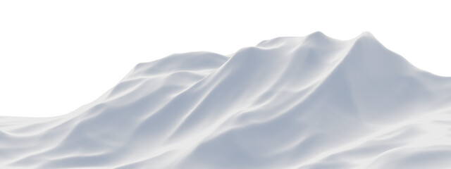 Fototapeta premium 3D snow mountain. White terrain.
