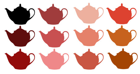 Orange and Red Teapot Silhouette