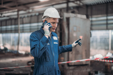 Industrial Inspector Reporting Oil Leak