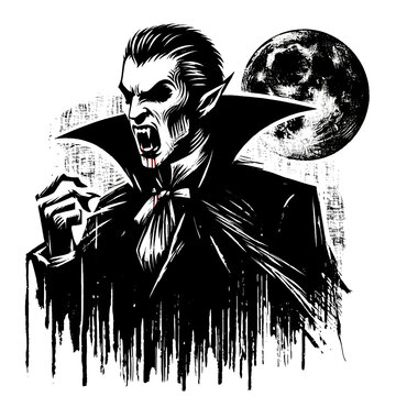dracula grunge illustration