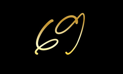  Number Gold Casual Modern Logo