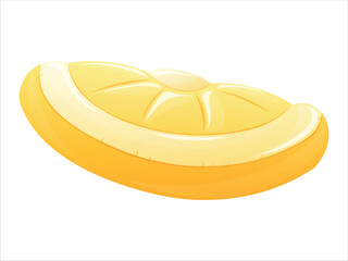 Vector isolated cartoon air inflatable mattress in the shape of a lemon slice.