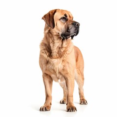 Obraz premium Spanish mastiff dog breed standing against white background, AI Generated