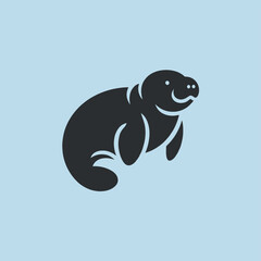 manatee. Logo, icon, sign. vector simple illustration	