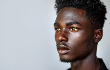Obraz premium Portrait of young handsome black man with copy space
