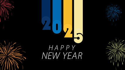IDEAN BANNER POSTER HAPPY NEW YEAR 2025 VECTOR DESIGN