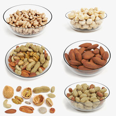 Realistic 3D Render of Nuts Collections