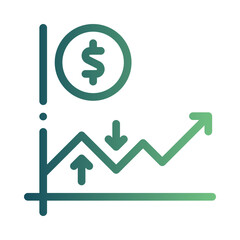 Obraz premium market growth gradient icon