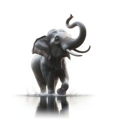 Obraz premium serene elephant trunk raised white background