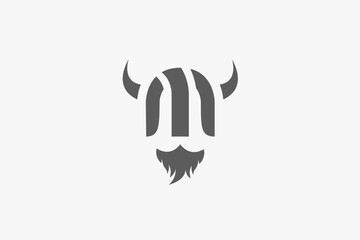 Illustration vector graphic of letter M viking. Good for logo