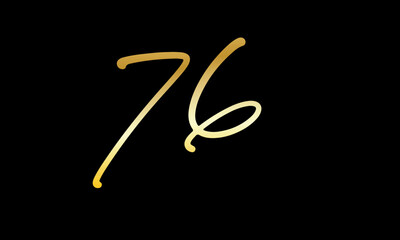  Number Gold Casual Modern Logo