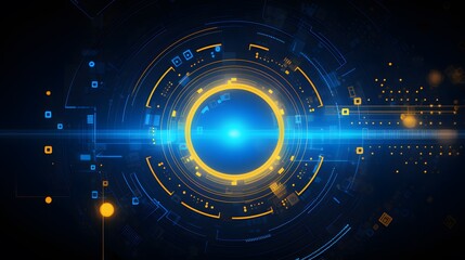 
yellow and blue Abstract technology background circles digital hi-tech technology design background. concept innovation. vector illustration