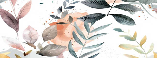 seamless textured leaf background