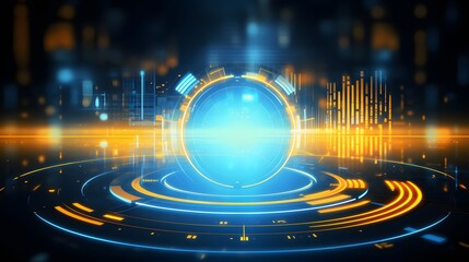
yellow and blue Abstract technology background circles digital hi-tech technology design background. concept innovation. vector illustration