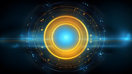 
yellow and blue Abstract technology background circles digital hi-tech technology design background. concept innovation. vector illustration