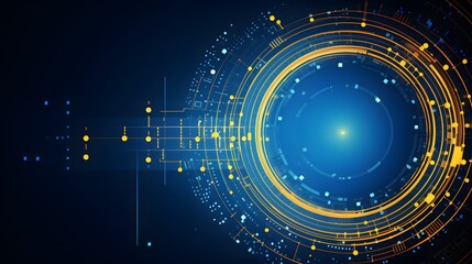 
yellow and blue Abstract technology background circles digital hi-tech technology design background. concept innovation. vector illustration