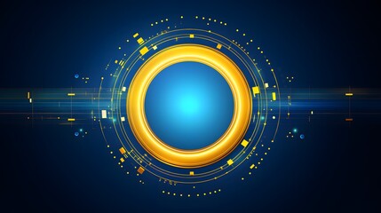 
yellow and blue Abstract technology background circles digital hi-tech technology design background. concept innovation. vector illustration