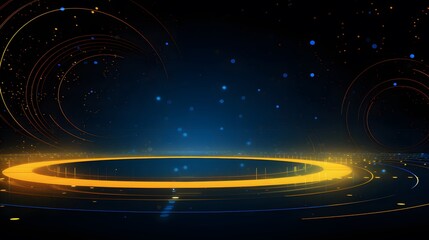 Obraz premium yellow and blue Abstract technology background circles digital hi-tech technology design background. concept innovation. vector illustration