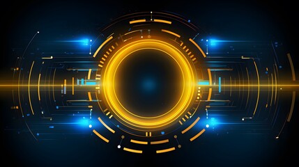 
yellow and blue Abstract technology background circles digital hi-tech technology design background. concept innovation. vector illustration