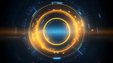
yellow and blue Abstract technology background circles digital hi-tech technology design background. concept innovation. vector illustration