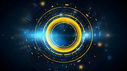 
yellow and blue Abstract technology background circles digital hi-tech technology design background. concept innovation. vector illustration