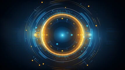 
yellow and blue Abstract technology background circles digital hi-tech technology design background. concept innovation. vector illustration
