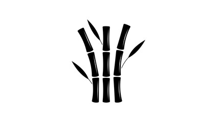 bamboo emblem,  black isolated silhouette