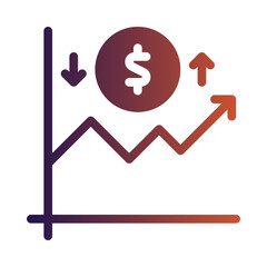 trading flat gradient icon