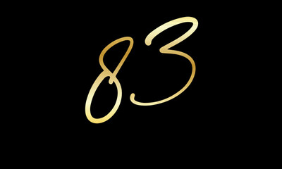 Fototapeta premium Number Gold Casual Modern Logo