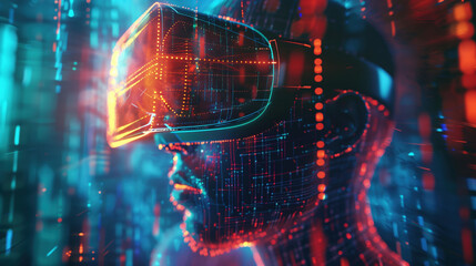 Futuristic Fusion: Immersive VR Gaming-Inspired Digital Art Blending 2D and 3D Elements