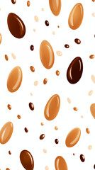 Brown Rain Water Ink Drops on White Background, Abstract Image, Texture, Pattern Background, Wallpaper, Background, Cell Phone Cover and Screen, Smartphone, Computer, Laptop, 9:16 and 16:9 Format - PN