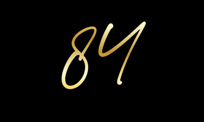  Number Gold Casual Modern Logo