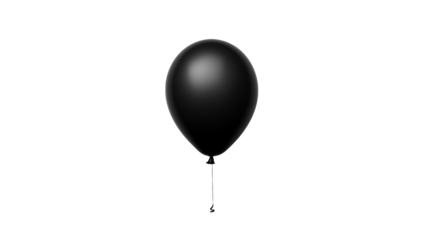 Black air balloon on transparent background