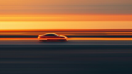 Obraz premium Speeding car trails selective focus, fastpaced life, dynamic, silhouette, highway backdrop