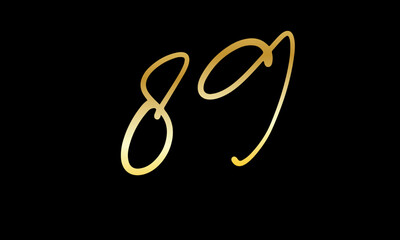  Number Gold Casual Modern Logo