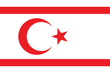 Northern Cyprus flag vector illustration. Flag of Northern Cyprus.
