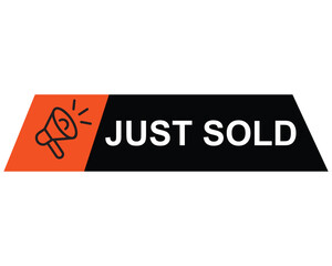 just sold button on white background. just sold button sign