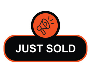just sold button on white background. just sold button sign