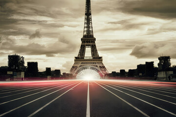Paris 2024: Enthusiastic French Fan with Tricolor Face Paint Watching Olympic Athletics Competition